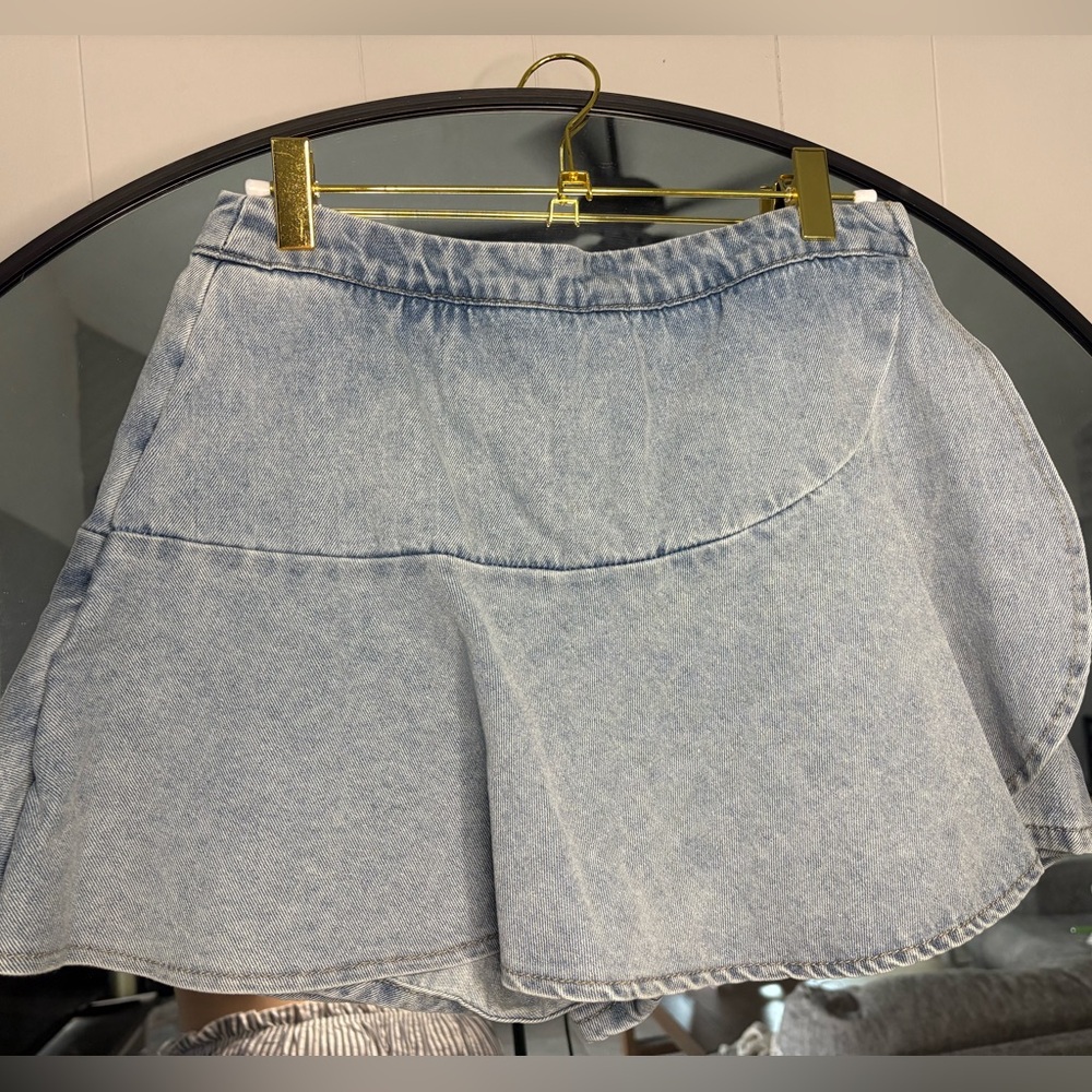Light Blue Denim Skort